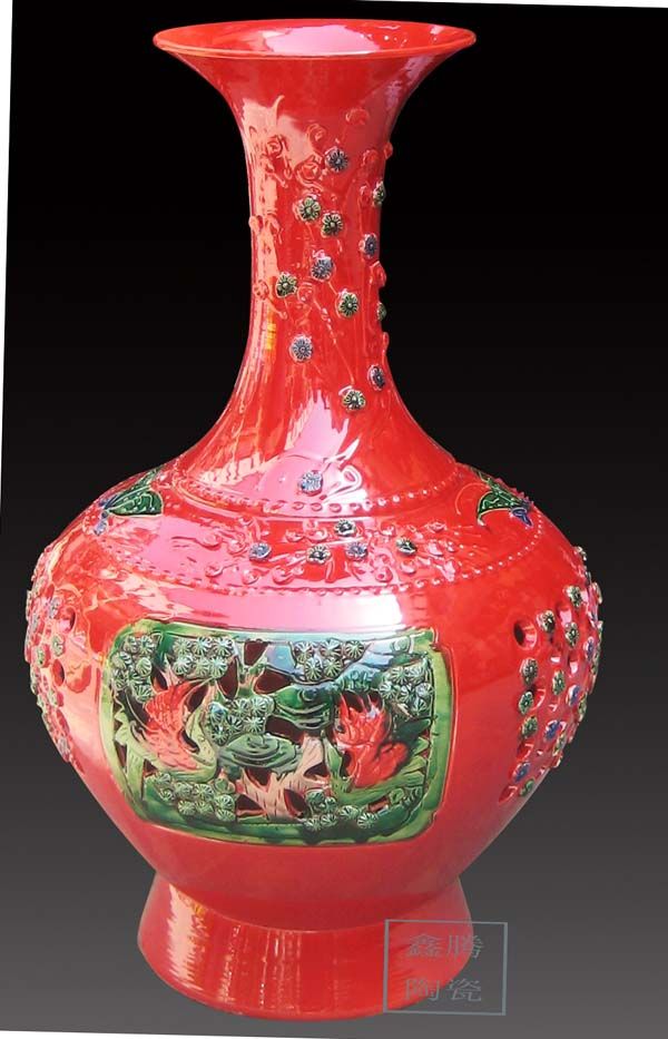 花瓶，中国红花瓶，中国红陶瓷花瓶，陶瓷花瓶价格， - 产品库- 九正 