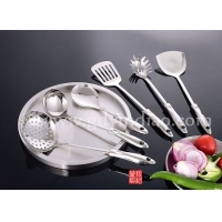 不锈钢厨具套件韩式皇家骨瓷不锈钢厨具六件套厨房勺铲 早晨玫瑰